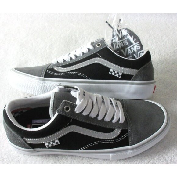 Vans Men's Skate Old Skool Reflective Black Grey Canvas Suede shoes Size 8 NIB - Picture 2 of 5